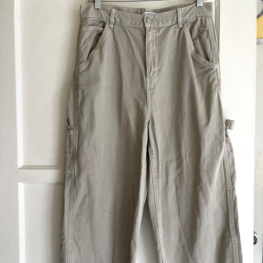 Garage high rise, wide leg, five pocket, cargo pant. Sz 9